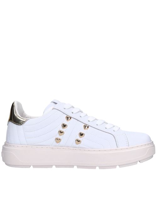 Sneakers in pelle ed ecopelle LOVE MOSCHINO | JA15214G1IIE210ABIANCO-PLATINO